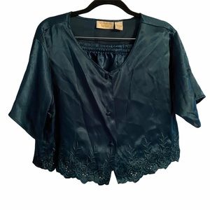Vintage Victoria’s Secret Gold Label Green Pajamas short set